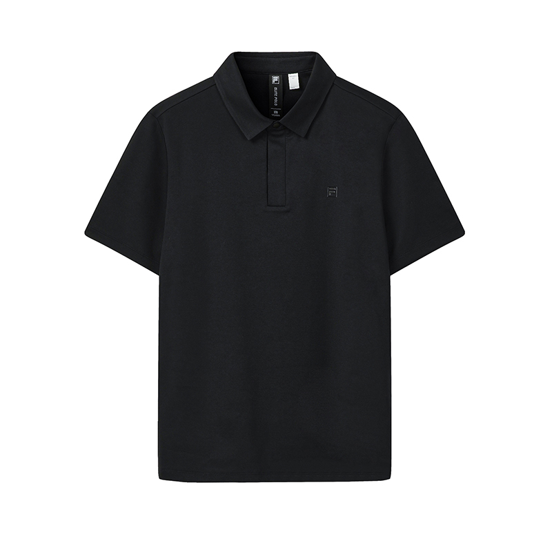 FILA F.C. Classic Black Polo Shirt - Stylish, Breathable & Casual Knit Design F11M621101FBK