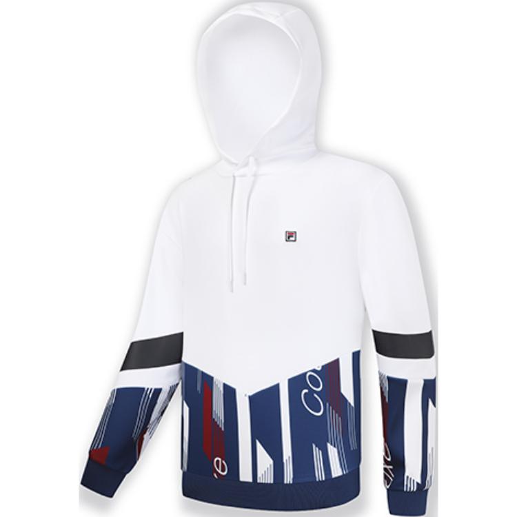 FILA Fashion Colorblock Hoodie Standard White - Autumn Casual Style A11M333205F-WT