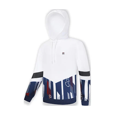 FILA Fashion Colorblock Hoodie Standard White - Autumn Casual Style A11M333205F-WT
