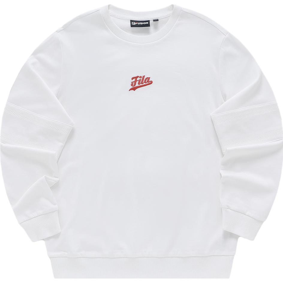 FILA Fashion Simplistic Crewneck Pullover Sweatshirt - Standard White T11M332205F-WT
