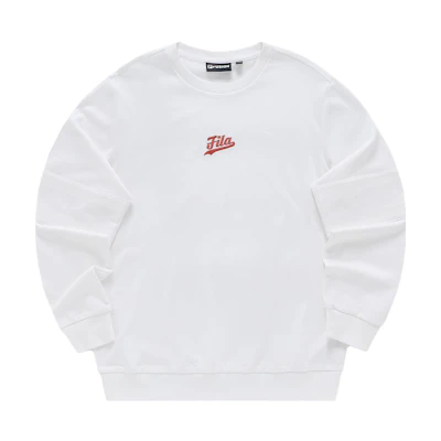 FILA Fashion Simplistic Crewneck Pullover Sweatshirt - Standard White T11M332205F-WT