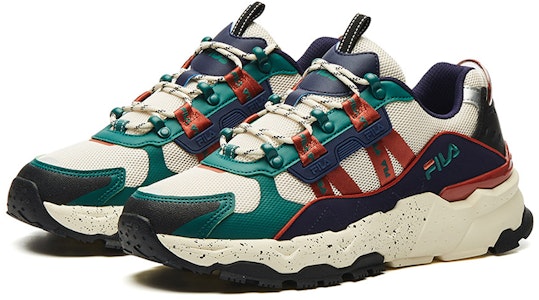 FILA ローカット ランニングシューズ クリーム/茶/緑 F12M134155FWB Lookbook FILA ローカット ランニングシューズ クリーム/茶/緑 F12M134155FWB