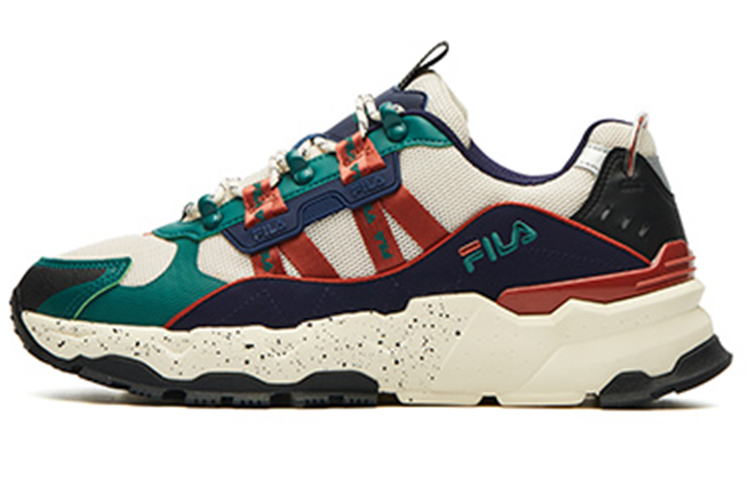 FILA Fashion Sneakers Low-Top Running Shoes Creamy/Brown/Green F12M134155FWB
