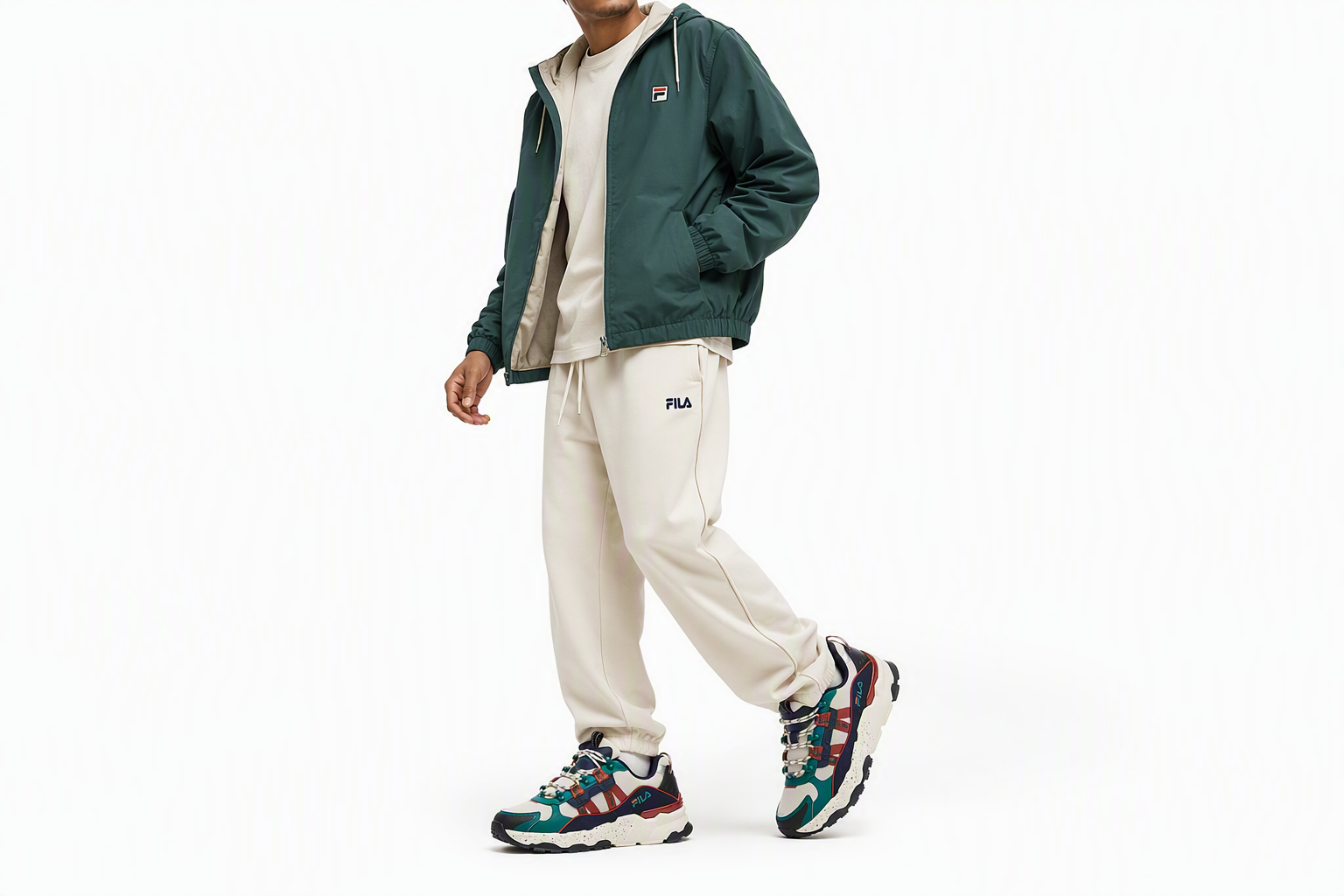 Order FILA Fashion Sneakers Low-Top Running Shoes Creamy/Brown/Green F12M134155FWB