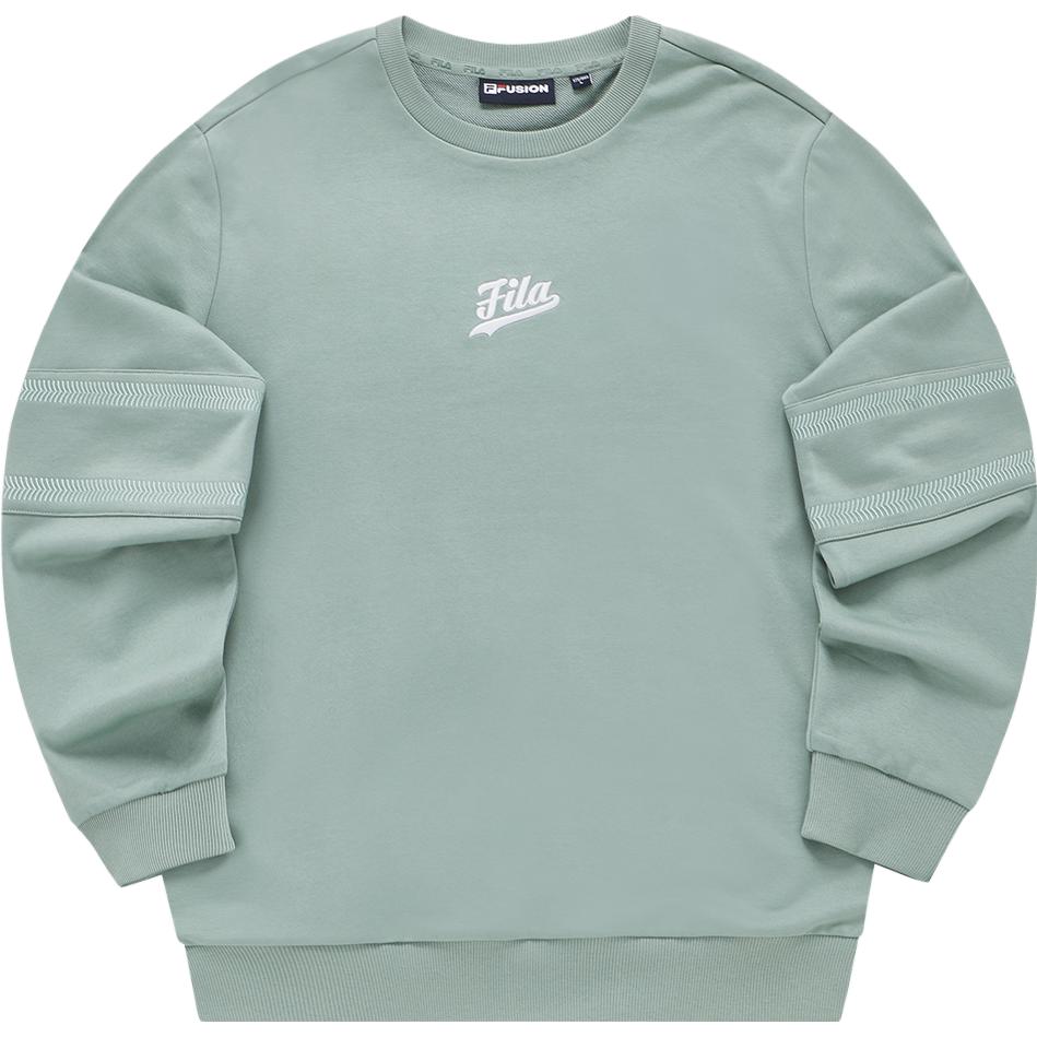 FILA Fashion Sweatshirt in Rock Gray-Green with Letter Print Design T11M332205F-TQ