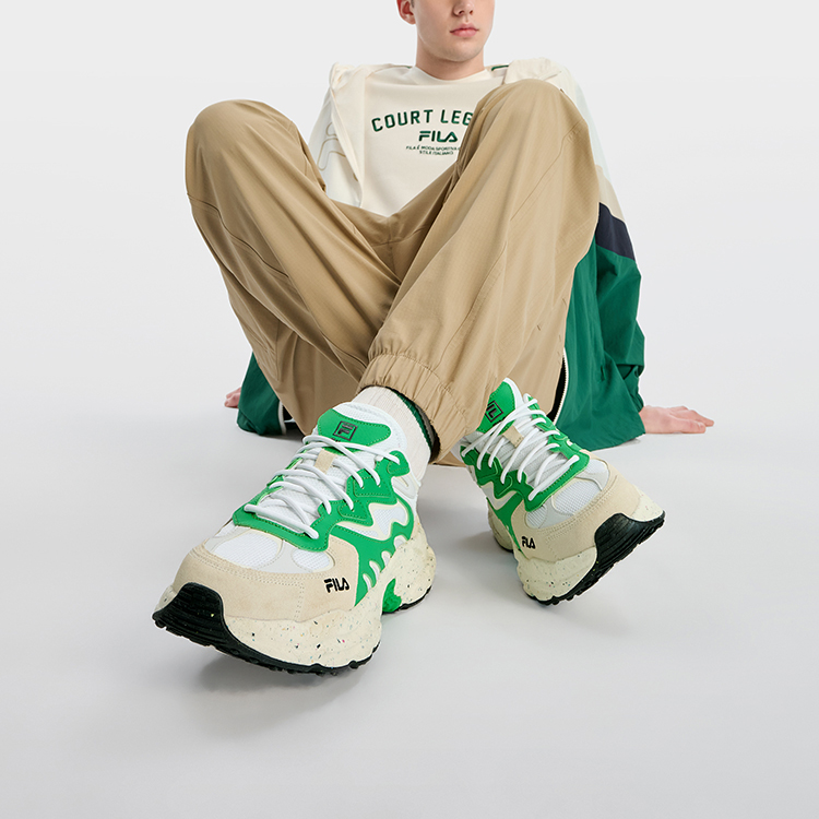 Details for FILA斐樂 Fern 蕨草鞋 休閒搭配 防滑耐磨 低筒 老爹鞋 男款 斐樂白