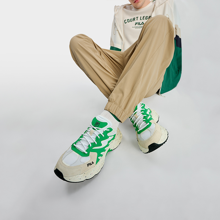 Cheap FILA斐樂 Fern 蕨草鞋 休閒搭配 防滑耐磨 低筒 老爹鞋 男款 斐樂白