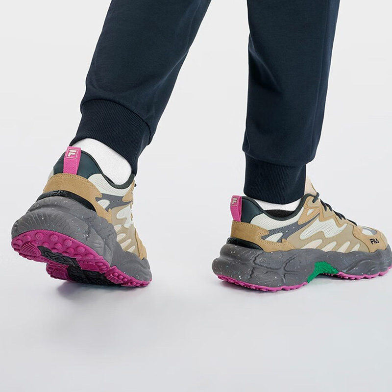 Sizing FILA斐樂 Fern 蕨草鞋 防滑耐磨 低筒 爸爸鞋 男款 牡蠣灰