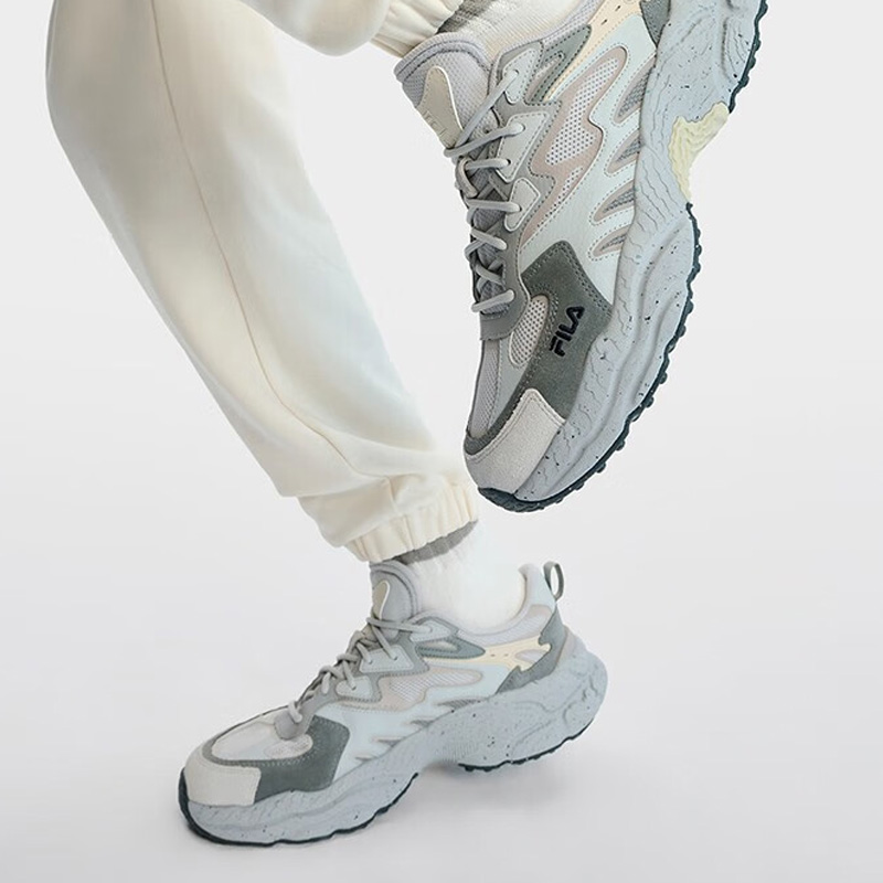 Cheap FILA斐樂 Fern 蕨草鞋 防滑耐磨 低筒 爸爸鞋 男款 南極灰