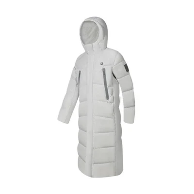 FILA Fitness Long Puffer Jacket with Hood - Light Blue Gray. A11M341906F-GY