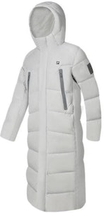 FILA フィットネス フード付きロングダウンジャケット - ライトブルーグレー A11M341906F-GY Order FILA フィットネス フード付きロングダウンジャケット - ライトブルーグレー A11M341906F-GY