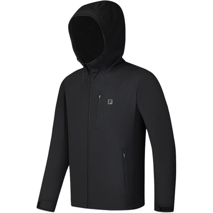 FILA Fitness  Outdoor Series Casual Black Hooded Jacket. A11M441706F-BK