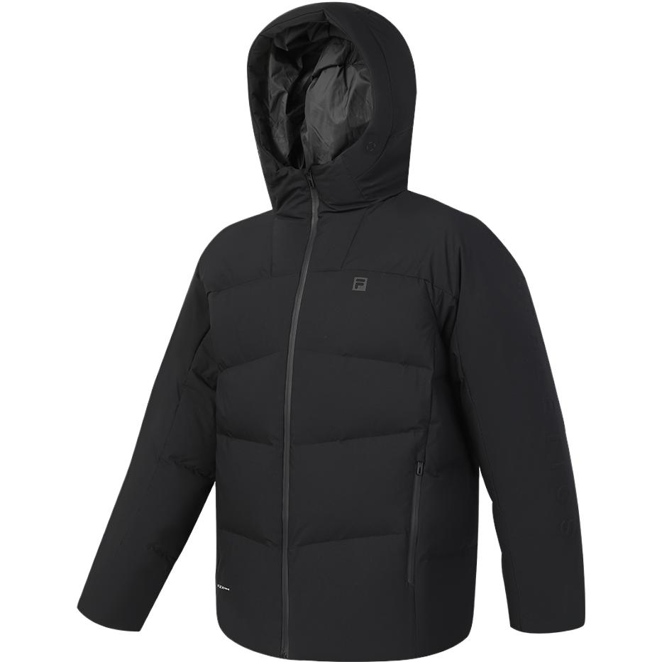 FILA Fitness Athletics  Winter Black Hooded Basketball Jacket Down Coat A11M341904F-BK