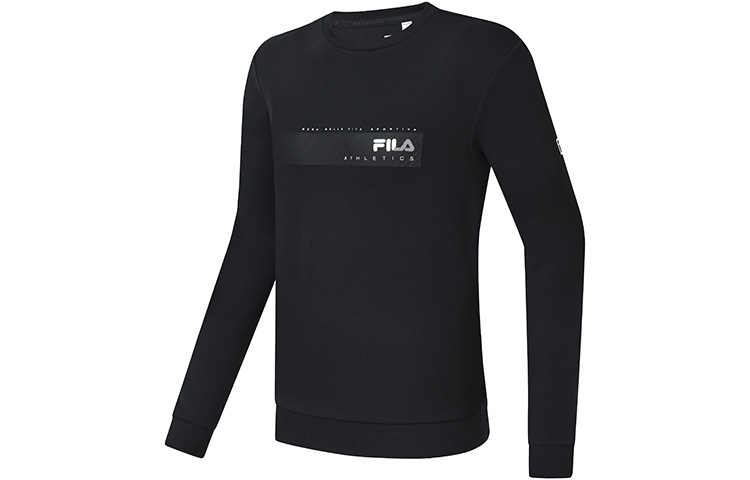 FILA FITNESS Black Crewneck Sweatshirt with Logo Print A11M311209F-BK
