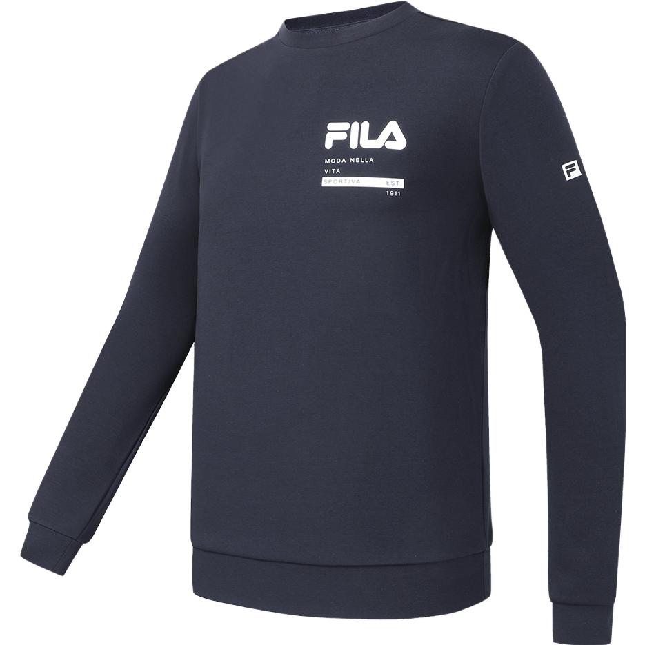 FILA Fitness Blue Pullover Sweatshirt - Fall Athletic Running Top A11M341204FNV
