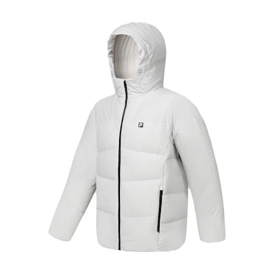 FILA Fitness FW23 Light Blue Grey Winter Puffer Jacket with Hoodie A11M341904FGY