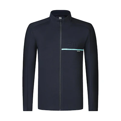 FILA Fitness Knit Jacket Solid Color Royal Blue Athletic Wear A11M411502F-NV