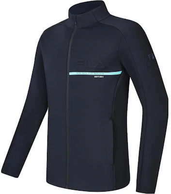 FILA健身針織外套純色皇家藍運動服 A11M411502F-NV Shop FILA健身針織外套純色皇家藍運動服 A11M411502F-NV