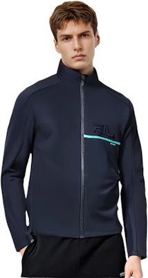FILA健身針織外套純色皇家藍運動服 A11M411502F-NV Sizing FILA健身針織外套純色皇家藍運動服 A11M411502F-NV