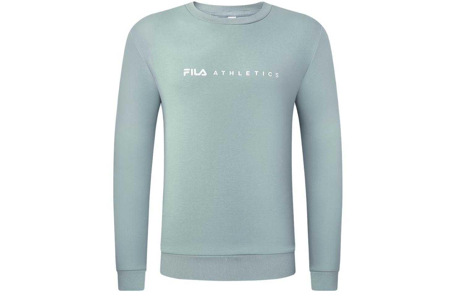 FILA Fitness Logo Print Slim Fit Breathable Long-Sleeve Sweatshirt Blue Men A51M341220A-BU