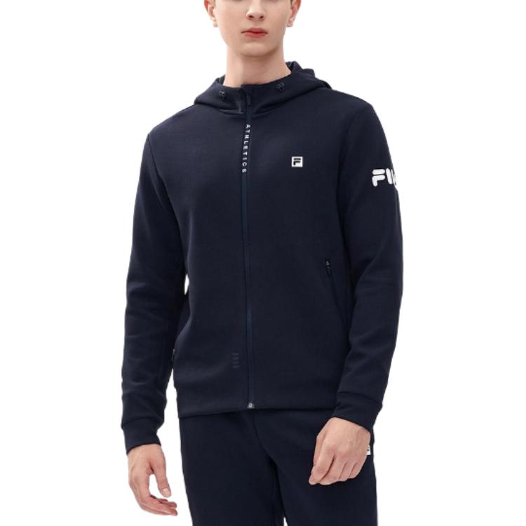 Shop FILA 健身快乾舒適連帽外套 - 黑色 A51M431502F-NV