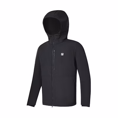 FILA Fitness Series Solid Color Zip-Up Hoodie Jacket - Black. A11M341706F-BK