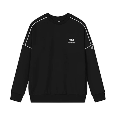 FILA Fitness Series Black Logo Crewneck Pullover Sweatshirt A51M331222F-BK