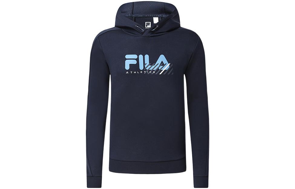 FILA Fitness Series Pullover Sweatshirt with Logo Print - Navy Blue A11M311211FNV