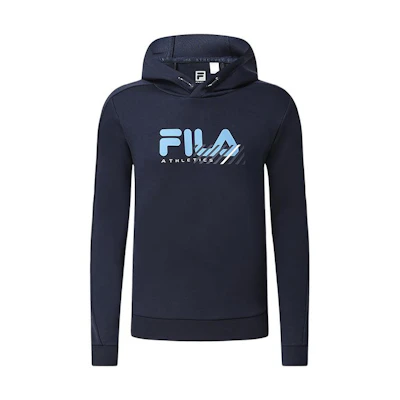 FILA Fitness Series Pullover Sweatshirt with Logo Print - Navy Blue A11M311211FNV