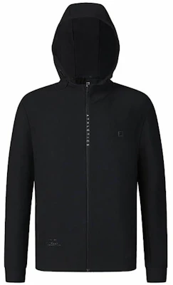 FILA フィットネス 無地 ニット フード付き ジャケット - ディープブラック A11M511505FBK Order FILA フィットネス 無地 ニット フード付き ジャケット - ディープブラック A11M511505FBK