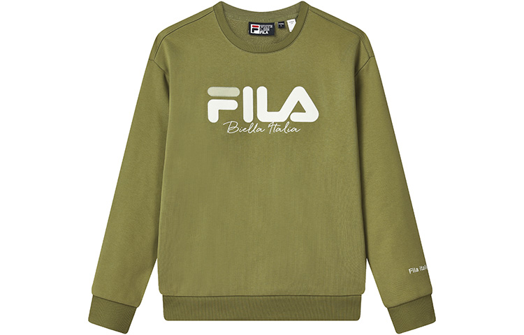 FILA Fleece-Lined Logo Pullover Sweatshirt Unisex Ice Green F51U249299FKK