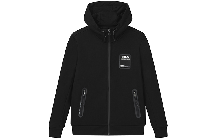 FILA Fleece Knit Hoodie Jacket for Men - Jet Black F11M149502FBK