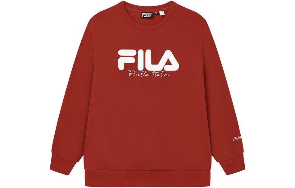 FILA Fleece Lined Oversized Red Sweatshirt Unisex Casual Sportswear F51U349298A-RD