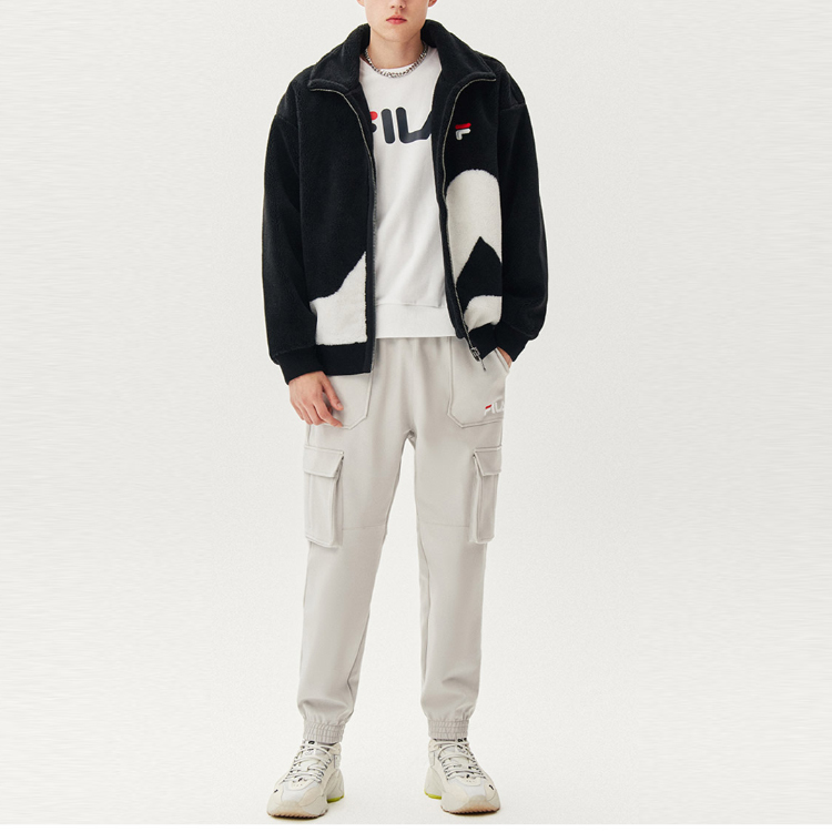 Shop FILA Fleece Logo Unisex Casual Jacket Black. F51M148926FBK