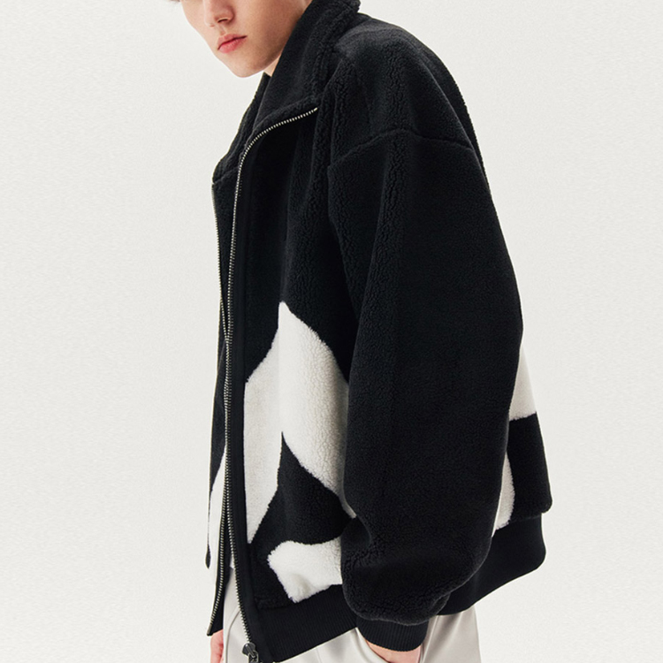 Details for FILA Fleece Logo Unisex Casual Jacket Black. F51M148926FBK