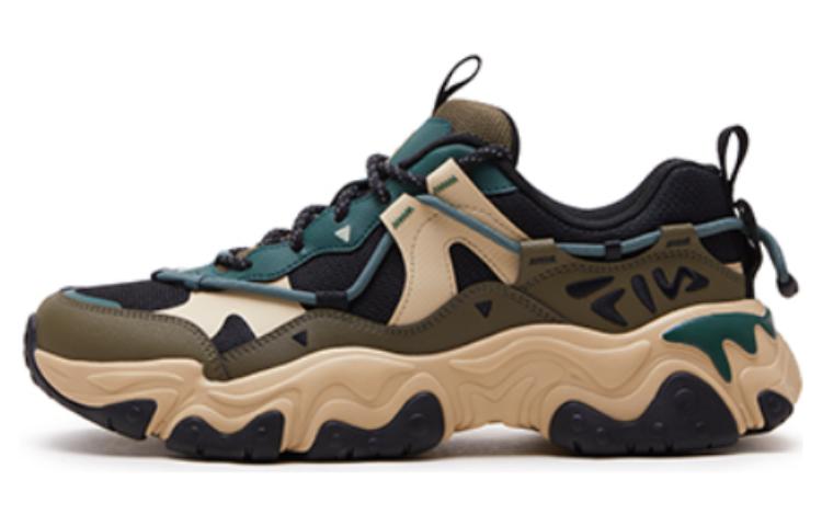 Order FILA斐樂 FLUID 5 舒適百搭 輕便防滑 低筒 跑步鞋 男款 黑綠色