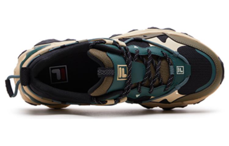 Lookbook FILA斐樂 FLUID 5 舒適百搭 輕便防滑 低筒 跑步鞋 男款 黑綠色