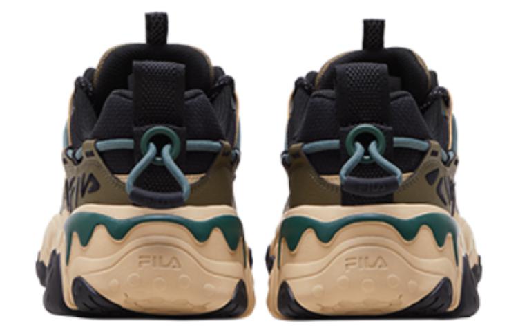 Shop FILA斐樂 FLUID 5 舒適百搭 輕便防滑 低筒 跑步鞋 男款 黑綠色