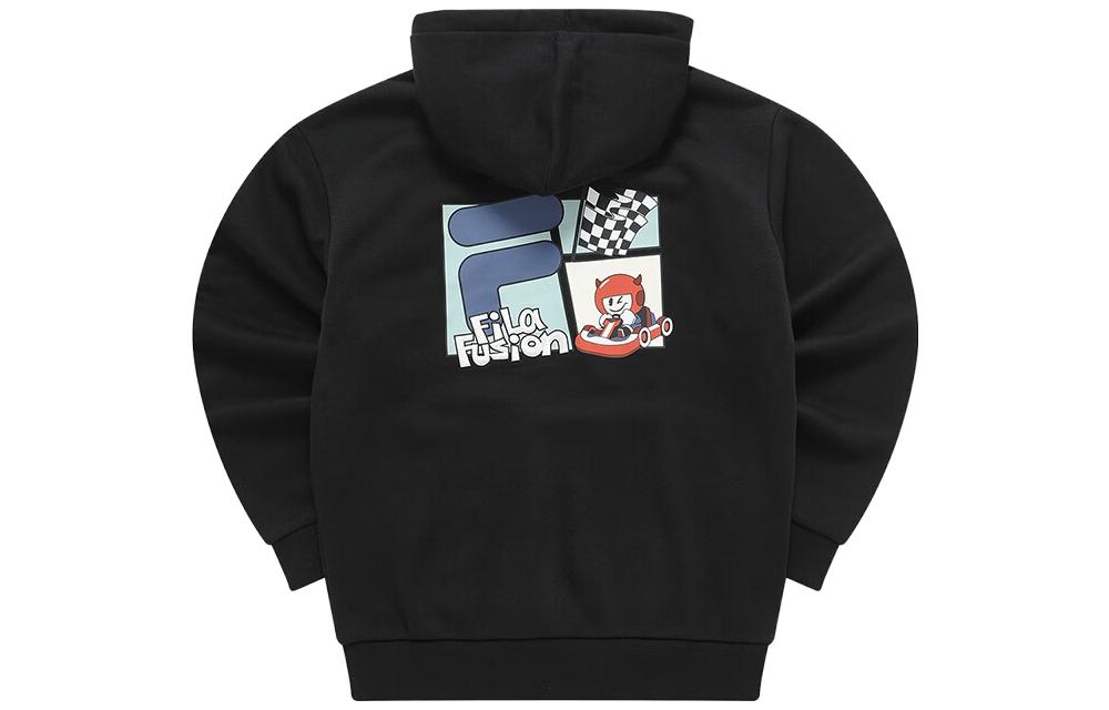 FILA FOB Cartoon Graphic Fleece Hoodie Black Unisex Casual Style T11U343207FBK