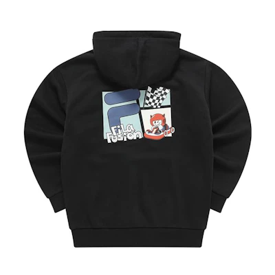 FILA FOB Cartoon Graphic Fleece Hoodie Black Unisex Casual Style T11U343207FBK