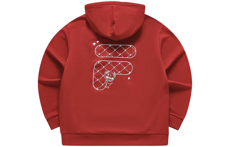 FILA FOB Logo Print Hoodie Misty Red Unisex Casual Streetwear T11U413207FRD