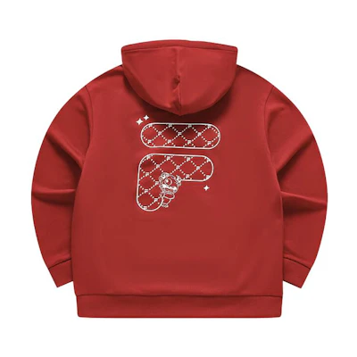 FILA FOB Logo Print Hoodie Misty Red Unisex Casual Streetwear T11U413207FRD