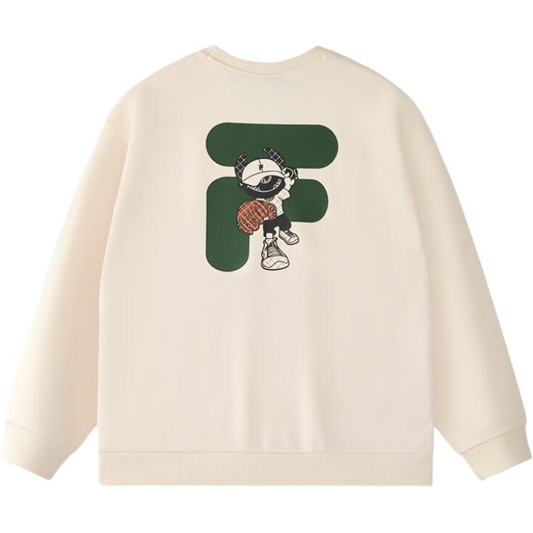 FILA FOB Loose Fit Fleece Pullover Sweatshirt Beige Unisex T11U433202F-BG
