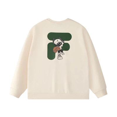 FILA FOB Loose Fit Fleece Pullover Sweatshirt Beige Unisex T11U433202F-BG