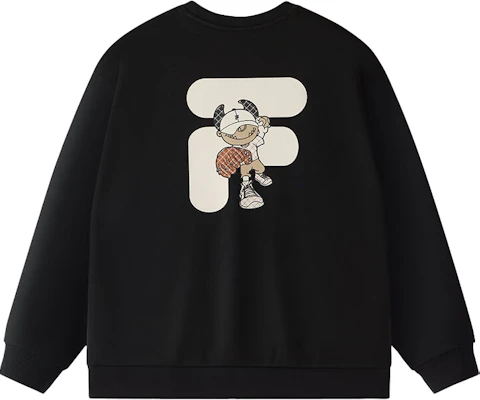 FILA FOB Loose Fit Fleece Pullover Sweatshirt Unisex - Solid Black T11U433202F-BK Buy FILA FOB Loose Fit Fleece Pullover Sweatshirt Unisex - Solid Black T11U433202F-BK