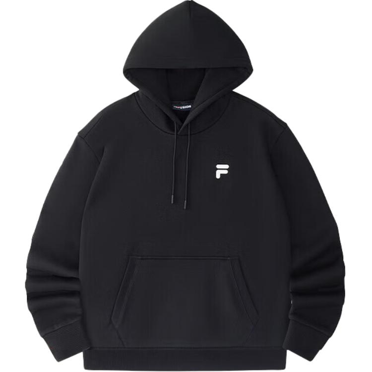 FILA FOB Oversized Knit Pullover Hoodie Black T11U433206F-BK