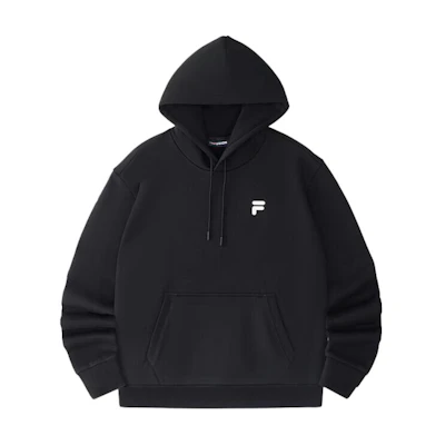 FILA FOB Oversized Knit Pullover Hoodie Black T11U433206F-BK