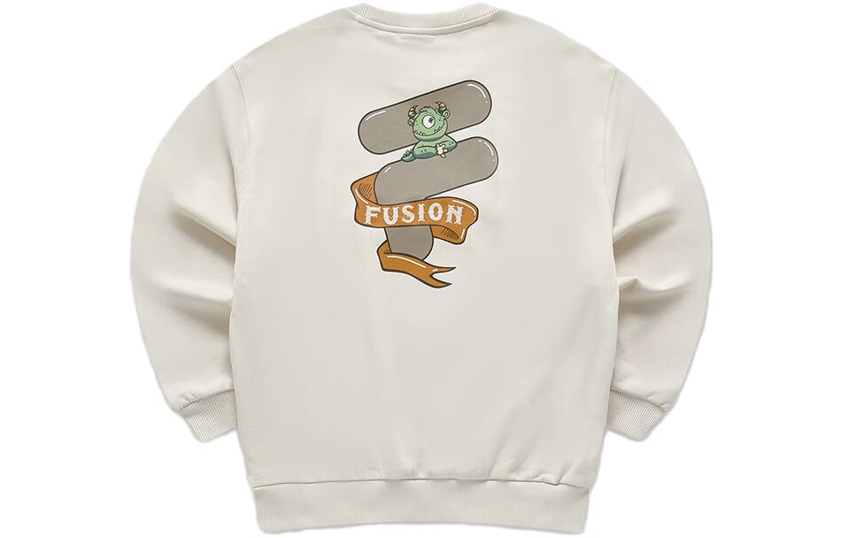 FILA FOB Series Cartoon Logo Knit Crewneck Sweater Unisex - Malt Color T11U413206F-BG