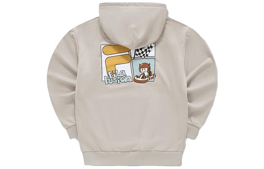FILA FOB Series Go-Kart Cartoon Logo Loose Hoodie Beige Unisex T11U343207F-LK