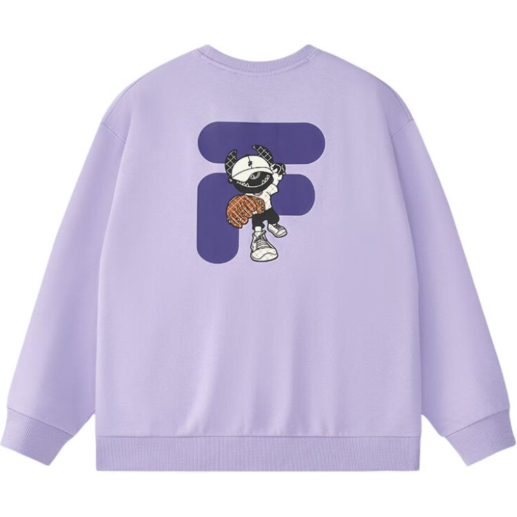 FILA FOB Series Oversized Pullover Sweatshirt in Water Smoke Purple T11U433202F-PU